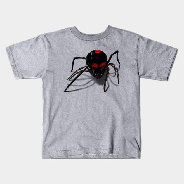 Black Widow Spider Kids T-Shirt by Heather Dorsch Creations